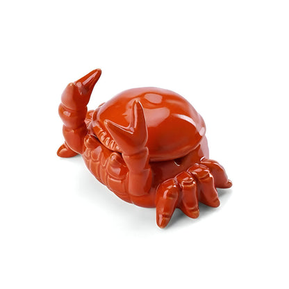 Orange Crab Ceramic Ashtray Decorative Smoking Accessory Artistic Tabletop Ash Holder
