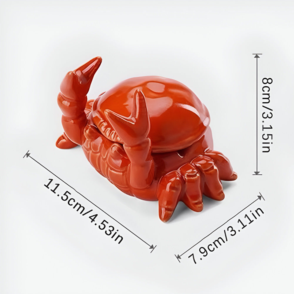 Orange Crab Ceramic Ashtray Decorative Smoking Accessory Artistic Tabletop Ash Holder