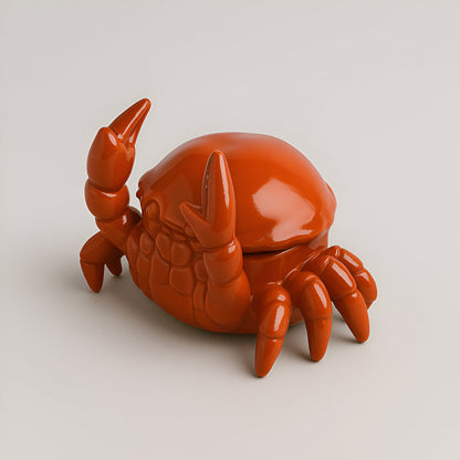 Orange Crab Ceramic Ashtray Decorative Smoking Accessory Artistic Tabletop Ash Holder
