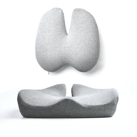 Orthopedic Seat Cushion and Lumbar Support Set Memory Foam Chair Cushion Back Support