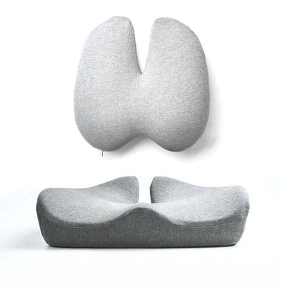 Orthopedic Seat Cushion and Lumbar Support Set Memory Foam Chair Cushion Back Support