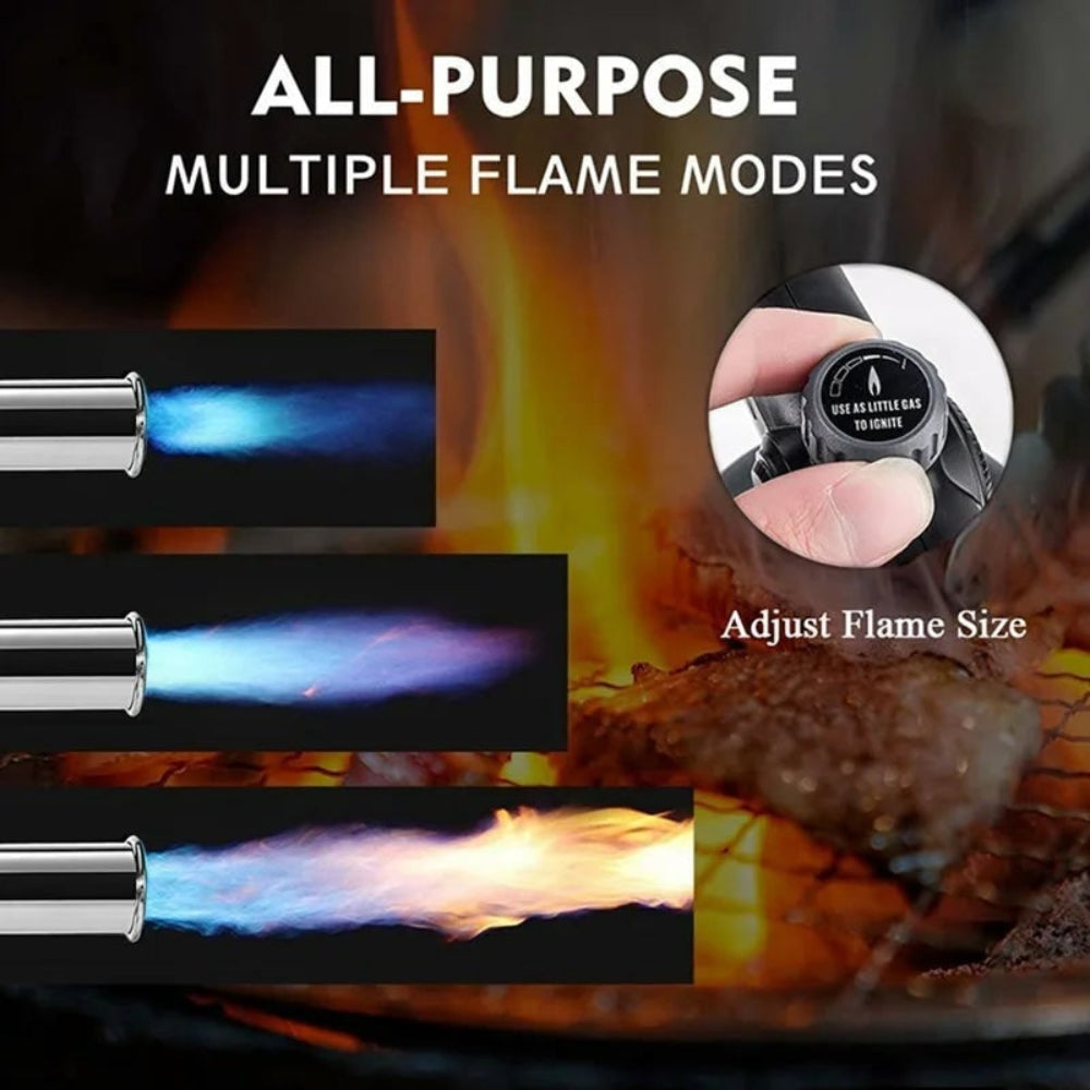 Outdoor Jet Flame Lighter Adjustable Flame Control for Grills Camping