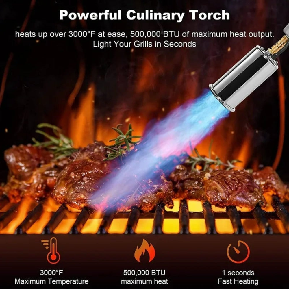 Outdoor Jet Flame Lighter Adjustable Flame Control for Grills Camping