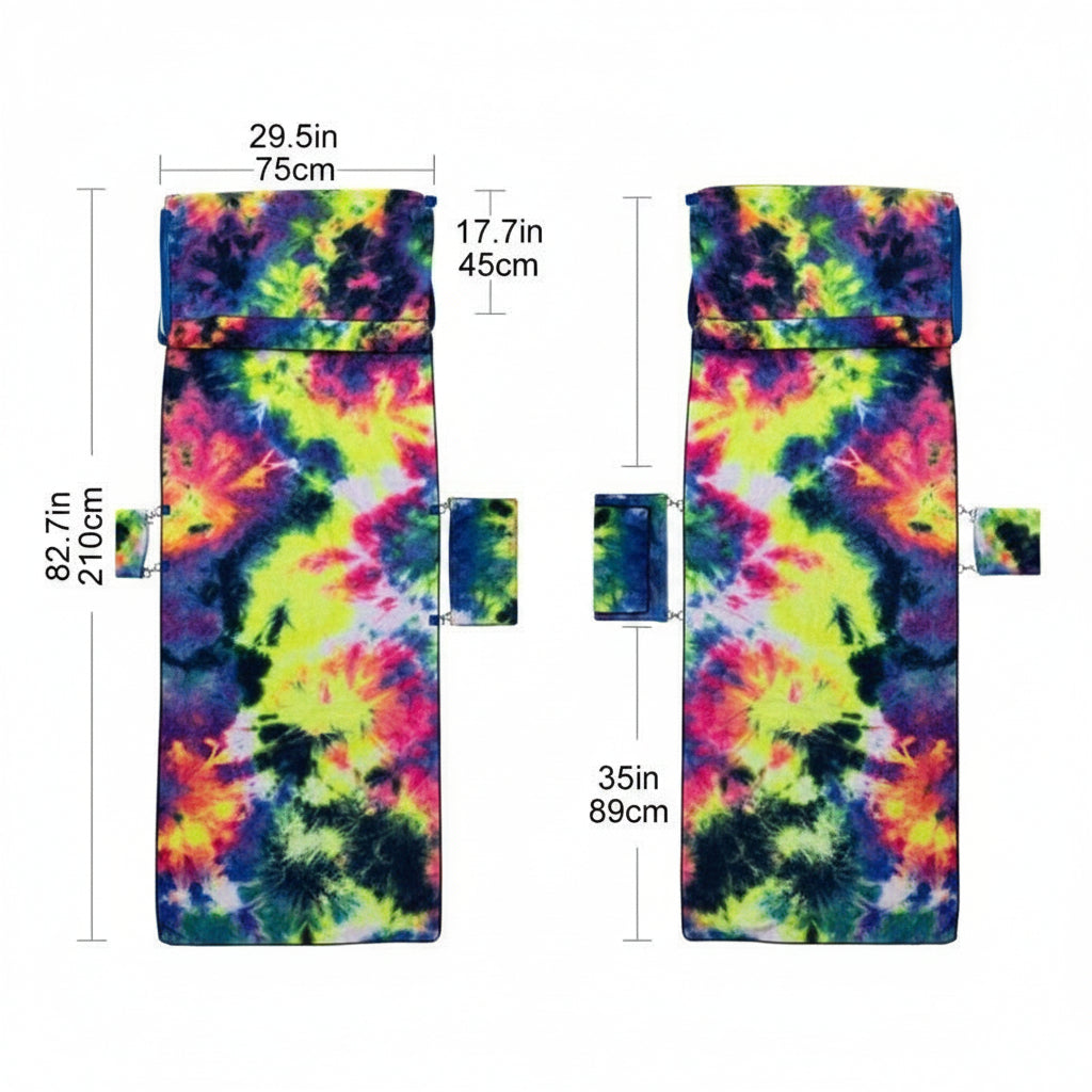 Oversized Microfiber Beach Towel Quick Dry Mat With Pockets