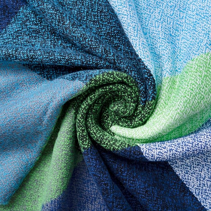 Oversized Plaid Winter Scarf Soft Chunky Wrap Shawl for Warmth and Everyday Style