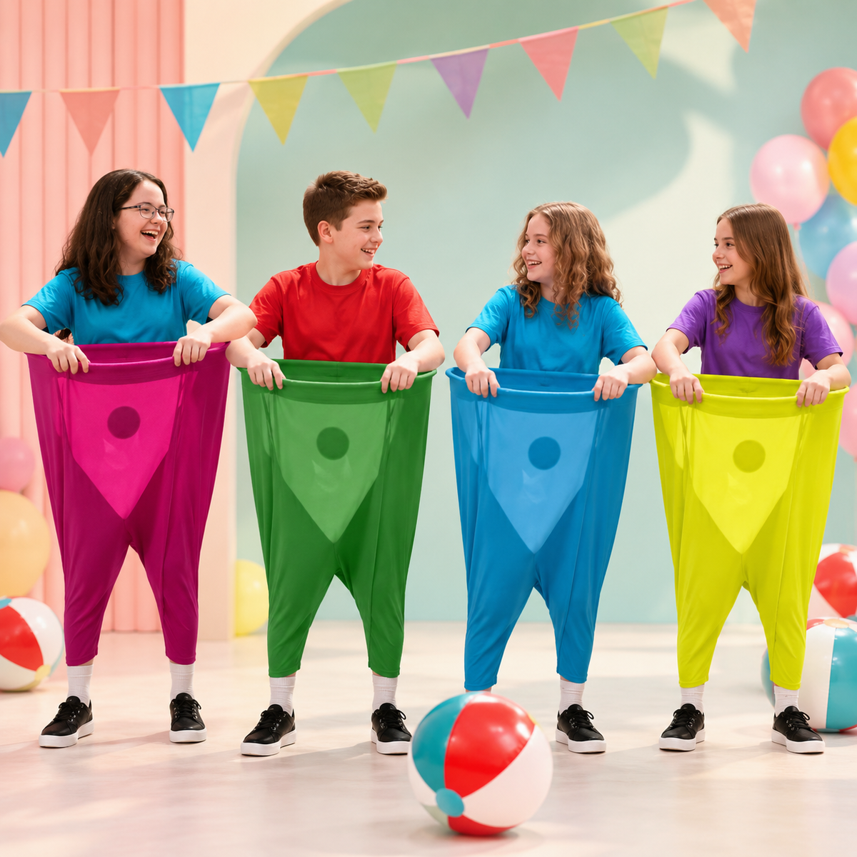 Oversized Trousers Catching Ball Game for Active Group Play