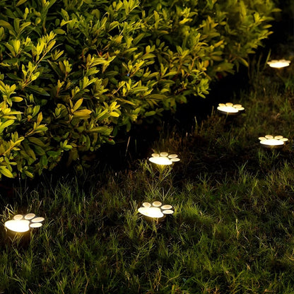 Zonnelampen voor de tuin in de vorm van pootafdrukken, warmwit, waterdicht en geschikt voor paden en buitendecoratie
