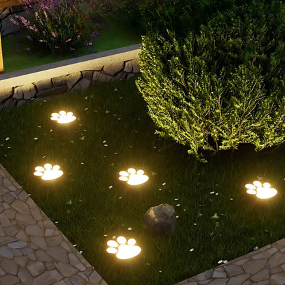 Zonnelampen voor de tuin in de vorm van pootafdrukken, warmwit, waterdicht en geschikt voor paden en buitendecoratie
