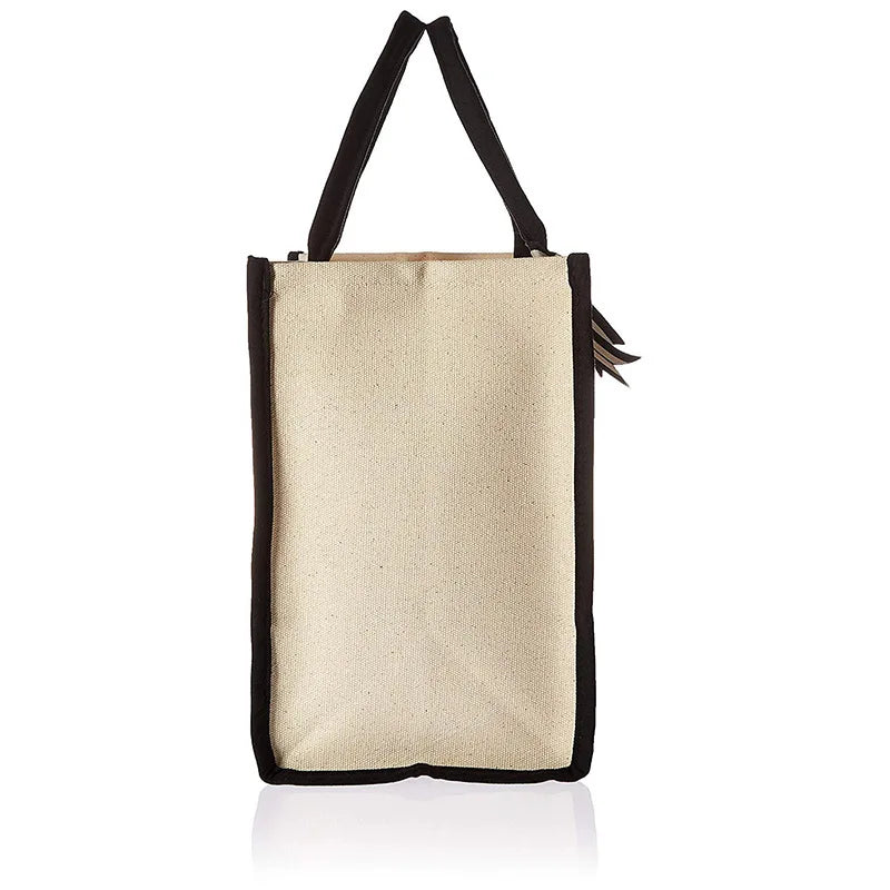 Personalized Monogram Canvas Tote Bag Large Everyday Shopper Shoulder Bag