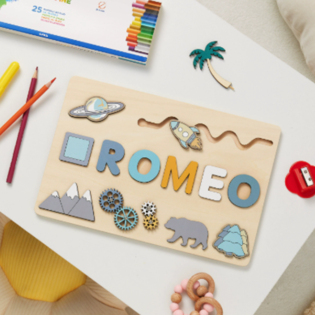 Personalized Wooden Name Puzzle for Toddlers
