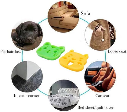 Pet Hair Remover Laundry Sponge  2-Pack Reusable Fur & Lint Eliminator