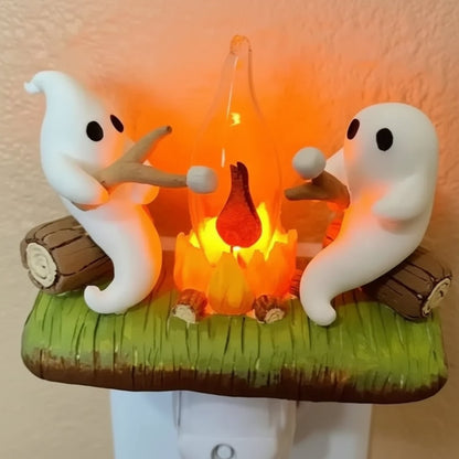 Plug In Ghost Night Light LED Halloween Bedroom Hallway Room Decor
