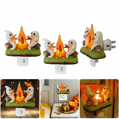 Plug In Ghost Night Light LED Halloween Bedroom Hallway Room Decor
