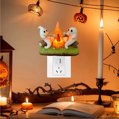 Plug In Ghost Night Light LED Halloween Bedroom Hallway Room Decor