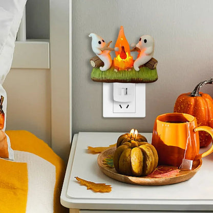 Plug In Ghost Night Light LED Halloween Bedroom Hallway Room Decor