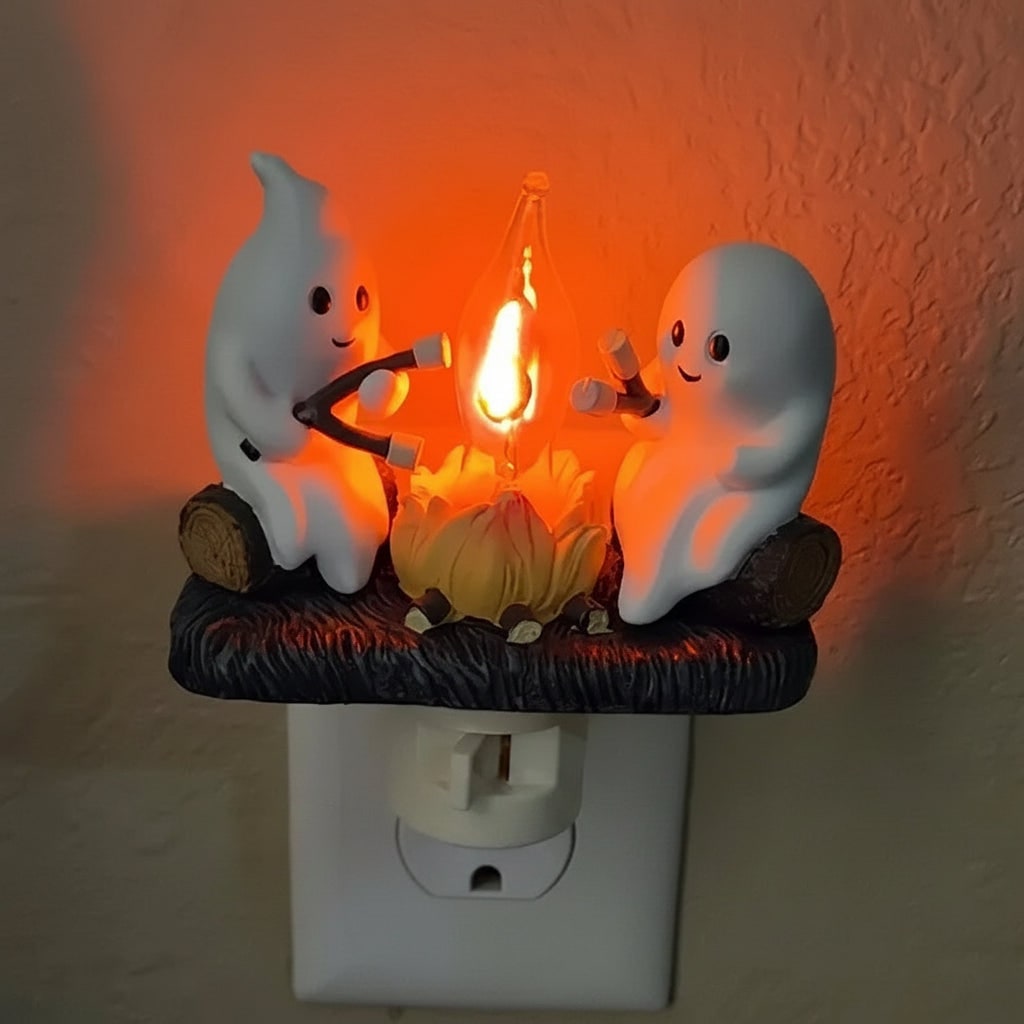 Plug In Ghost Night Light LED Halloween Bedroom Hallway Room Decor