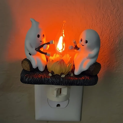 Plug In Ghost Night Light LED Halloween Bedroom Hallway Room Decor