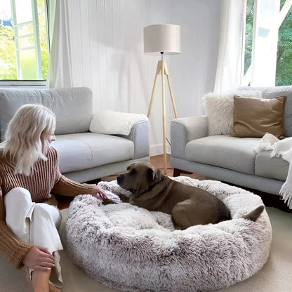 Plush Calming Dog Bed for Small and Large Dogs
