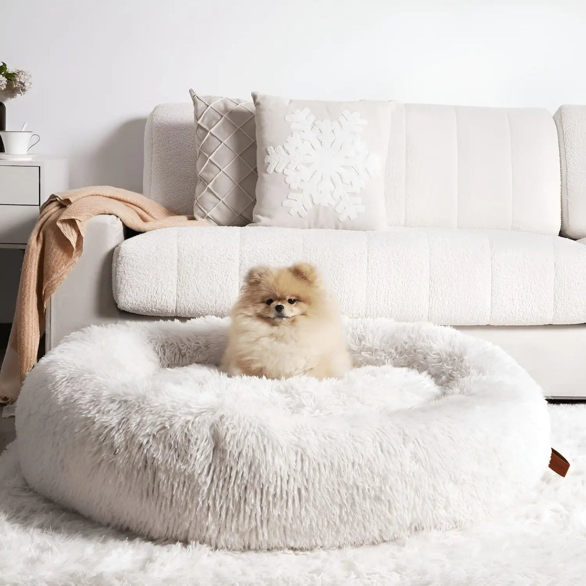 Plush Calming Dog Bed for Small and Large Dogs