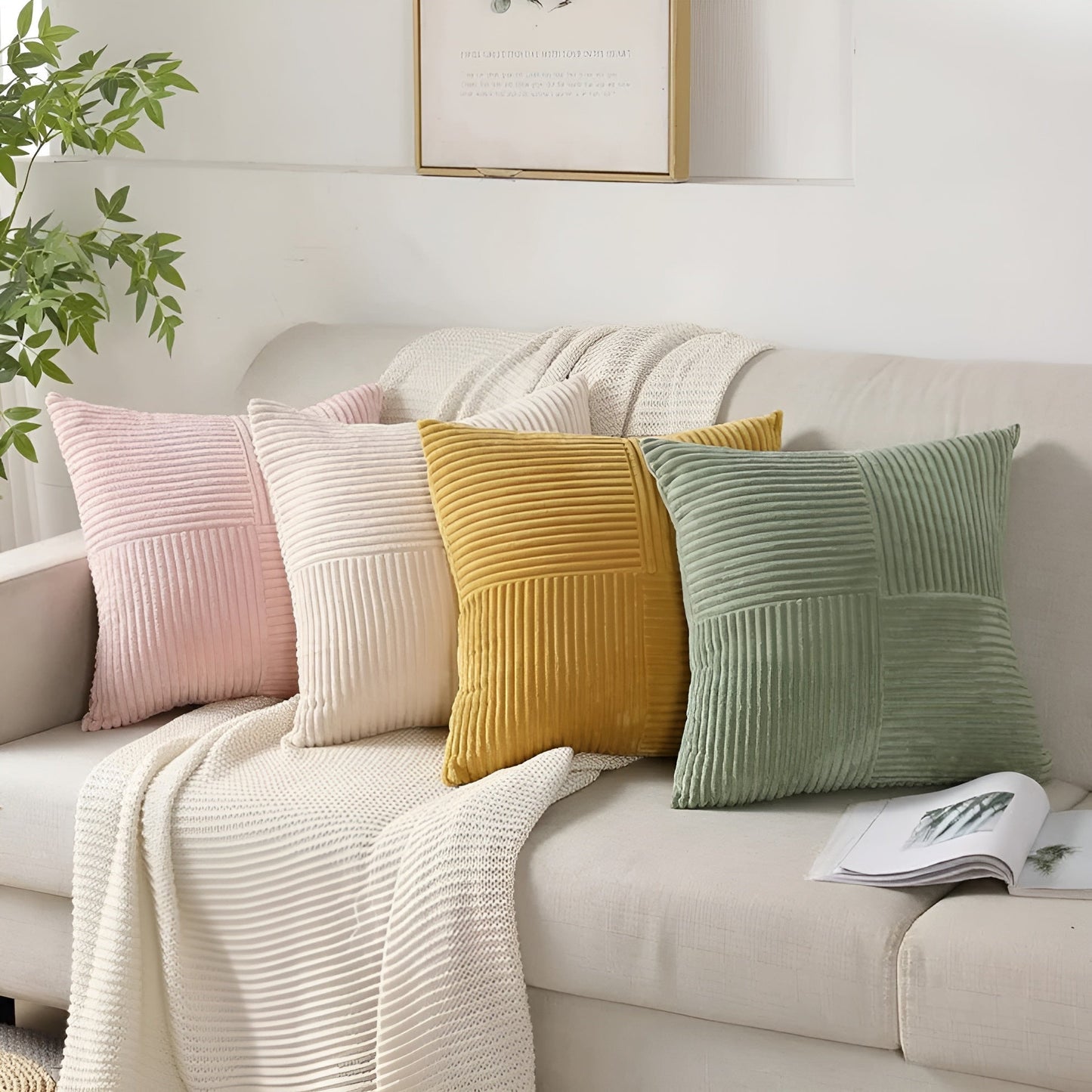 Plush Decorative Cushion Cover Soft Modern Sofa Pillowcase