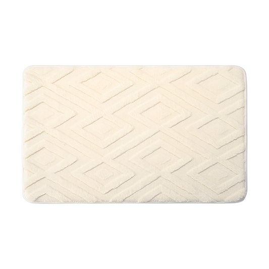 Plush Diamond Pattern Bath Mat Ultra Soft Non Slip Bathroom Rug
