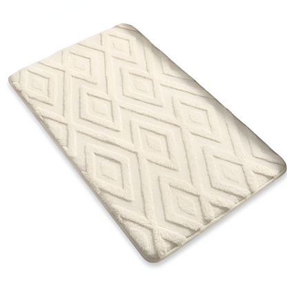 Plush Diamond Pattern Bath Mat Ultra Soft Non Slip Bathroom Rug
