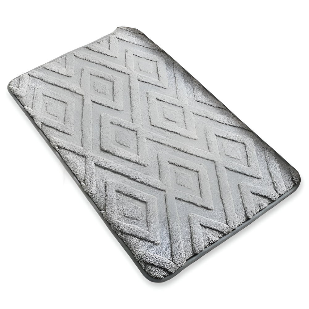 Plush Diamond Pattern Bath Mat Ultra Soft Non Slip Bathroom Rug