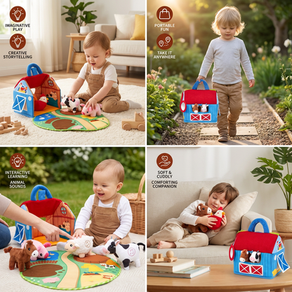 Plush Farm Animal Playset Interactive Learning Toy for Kids