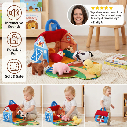Plush Farm Animal Playset Interactive Learning Toy for Kids