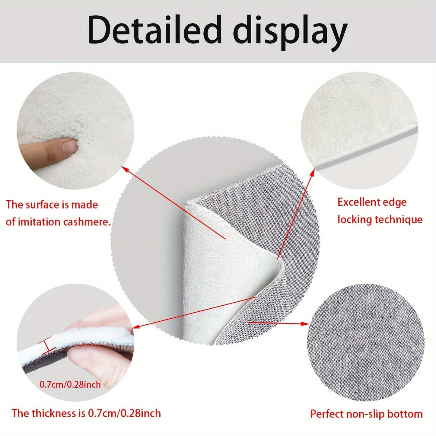 Plush Microfiber Bath Mat Leaf Pattern Absorbent Non Slip Rug