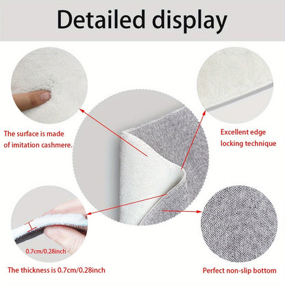 Plush Microfiber Bath Mat Leaf Pattern Absorbent Non Slip Rug