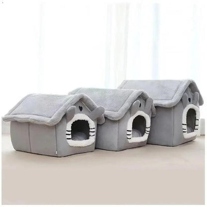 Plush Pet House Indoor Cat and Small Dog Bed