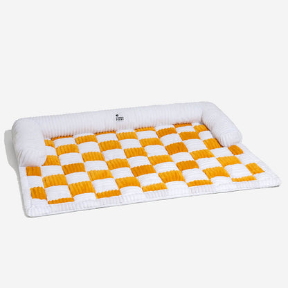 Plush Plaid Dog Bed Furniture Protector Mat