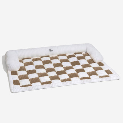 Plush Plaid Dog Bed Furniture Protector Mat