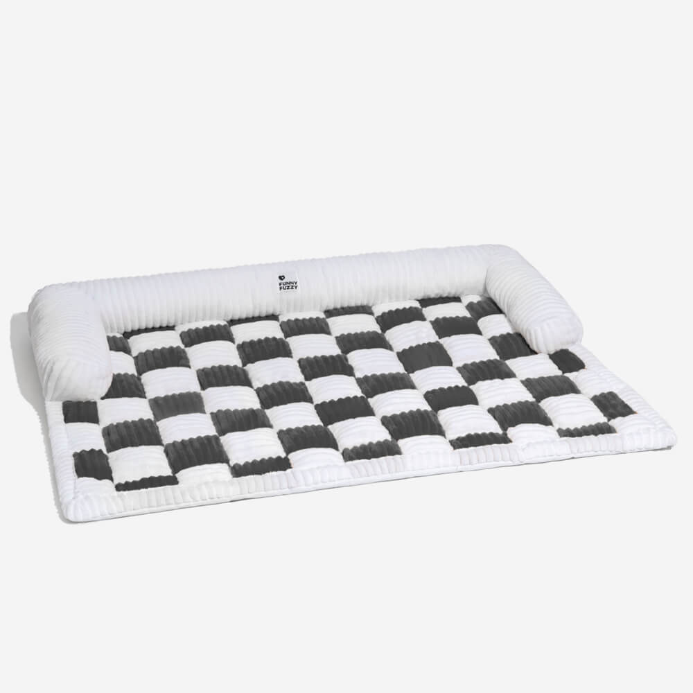 Plush Plaid Dog Bed Furniture Protector Mat