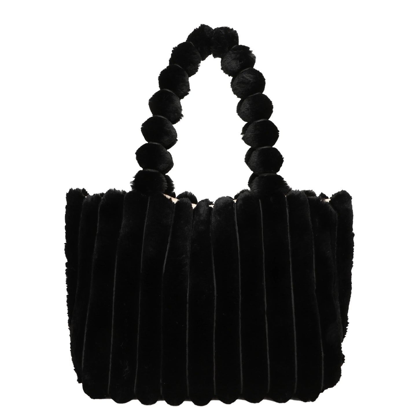 Plush Puffy Shoulder Bag Womens Large Capacity Soft Casual Everyday Handbag