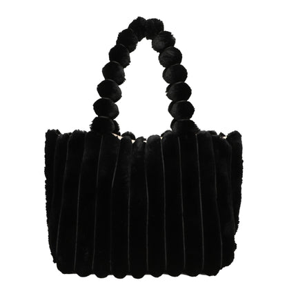 Plush Puffy Shoulder Bag Womens Large Capacity Soft Casual Everyday Handbag