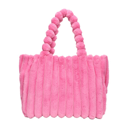 Plush Puffy Shoulder Bag Womens Large Capacity Soft Casual Everyday Handbag