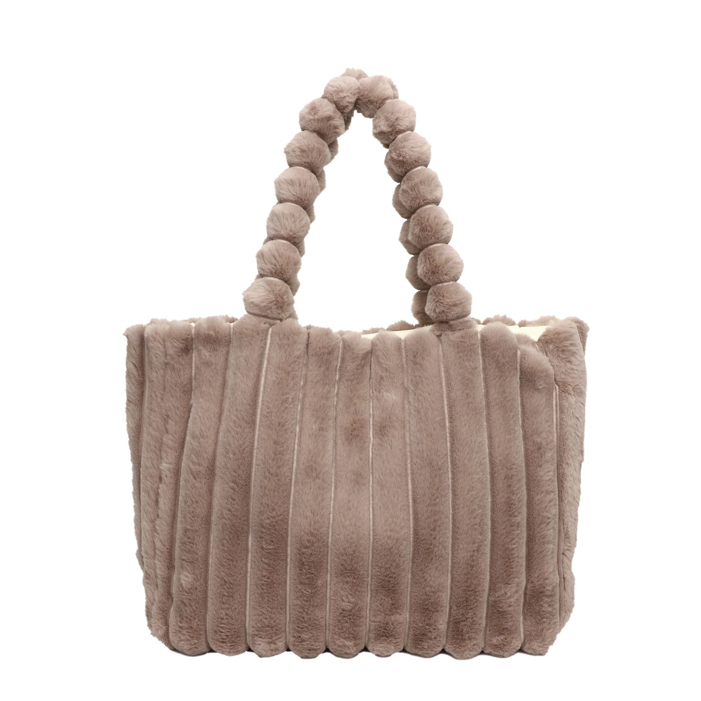 Plush Puffy Shoulder Bag Womens Large Capacity Soft Casual Everyday Handbag