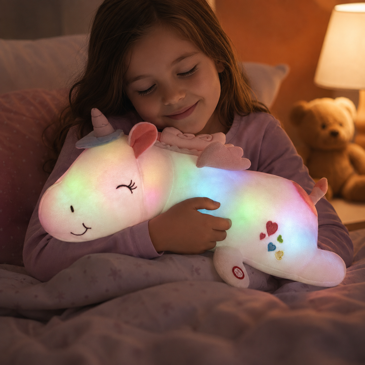 Plush Rainbow LED Night Light Soft Sleep Toy