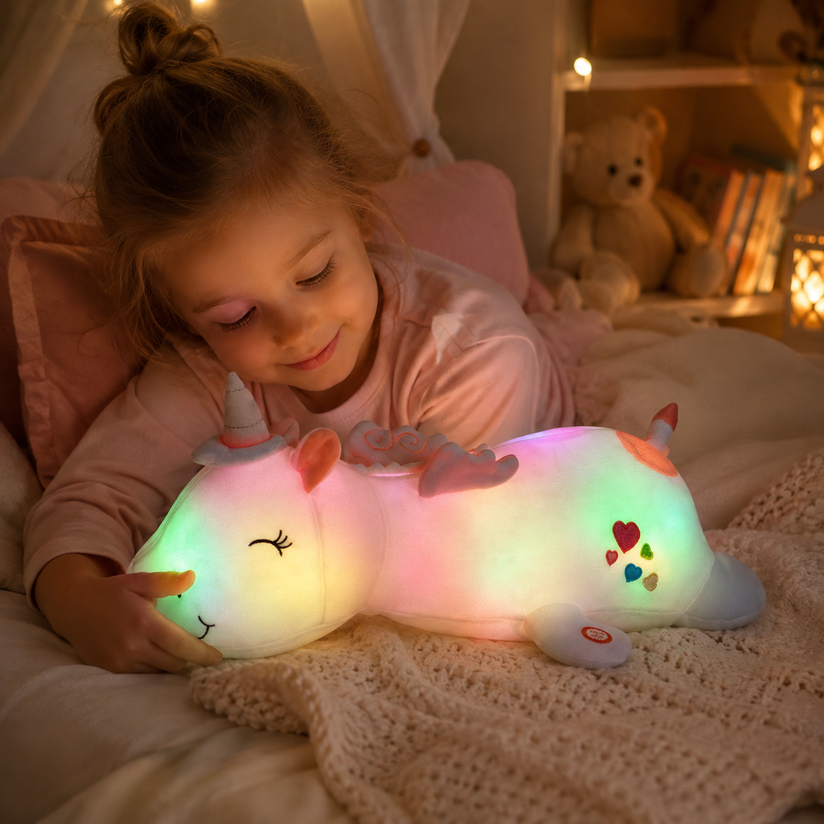 Plush Rainbow LED Night Light Soft Sleep Toy