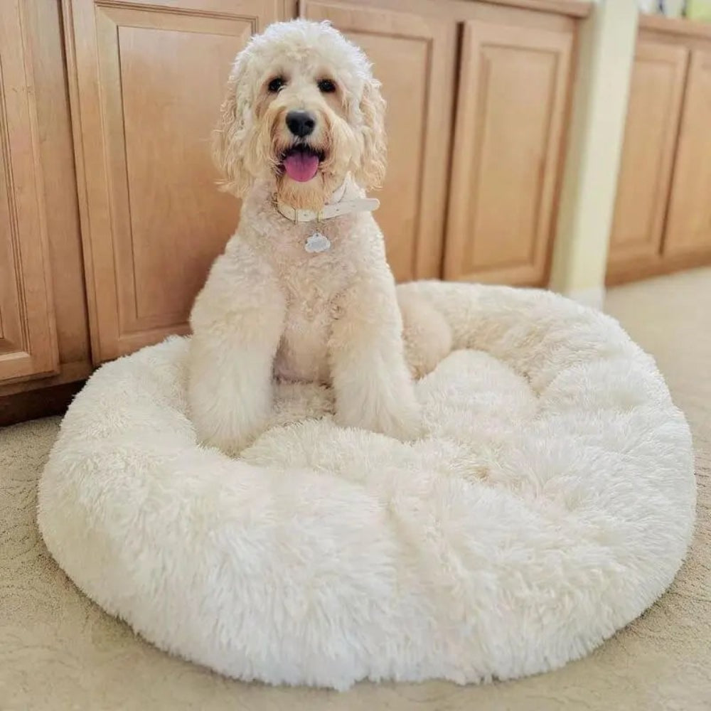 Plush Round Nest Dog Bed for Cozy Rest and Lounging