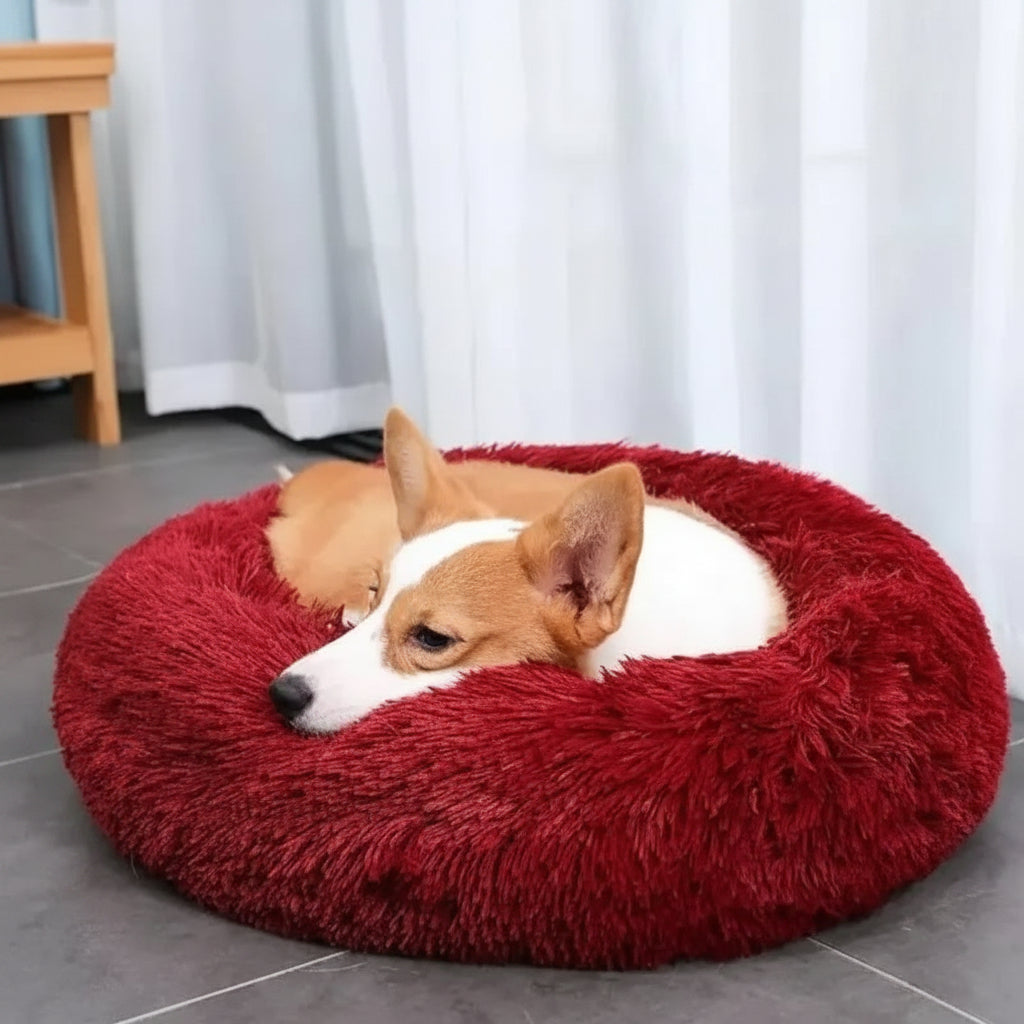 Plush Round Nest Dog Bed for Cozy Rest and Lounging