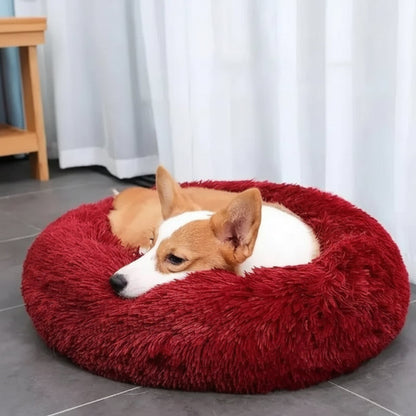Plush Round Nest Dog Bed for Cozy Rest and Lounging