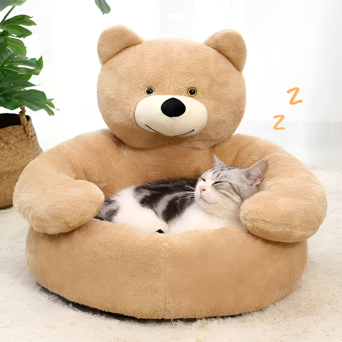 Plush Teddy Pet Bed Soft Cozy Dog Cat Cushion