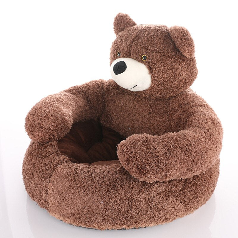 Plush Teddy Pet Bed Soft Cozy Dog Cat Cushion