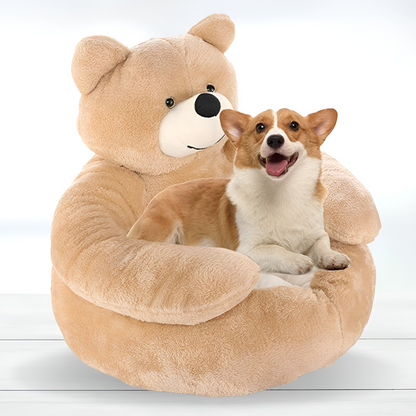 Plush Teddy Pet Bed Soft Cozy Dog Cat Cushion