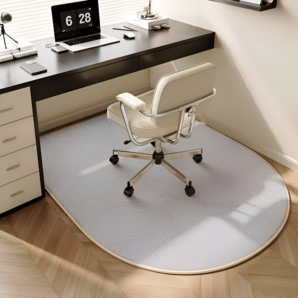 Plush Velvet Oval Area Rug Non Slip Bedroom Carpet Soft Floor Mat Home Office Decor