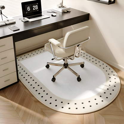 Plush Velvet Oval Area Rug Non Slip Bedroom Carpet Soft Floor Mat Home Office Decor