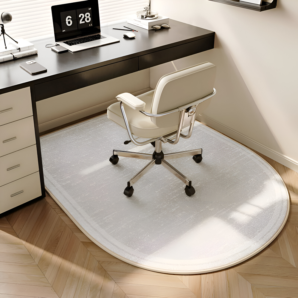 Plush Velvet Oval Area Rug Non Slip Bedroom Carpet Soft Floor Mat Home Office Decor